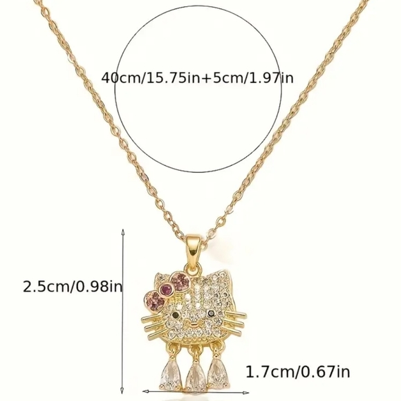 High Quality Niche Hello Kitty Gold Necklace - Picture 2 of 3